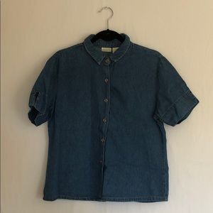 Vintage Denim Short Sleeve Button Up